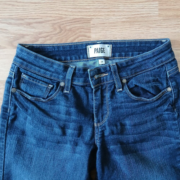 Paige Kylie Cropped Jeans Blue Dark Wash Size 24 - Picture 5 of 9
